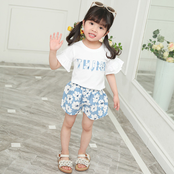 Modern gyerekszett virágmotívumokkal, két színben