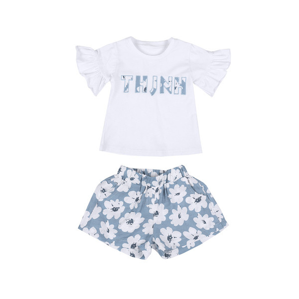 Modern gyerekszett virágmotívumokkal, két színben