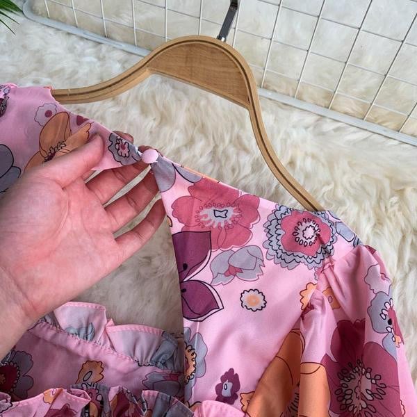 Rochie de vara dama cu maneci scurte si model floral