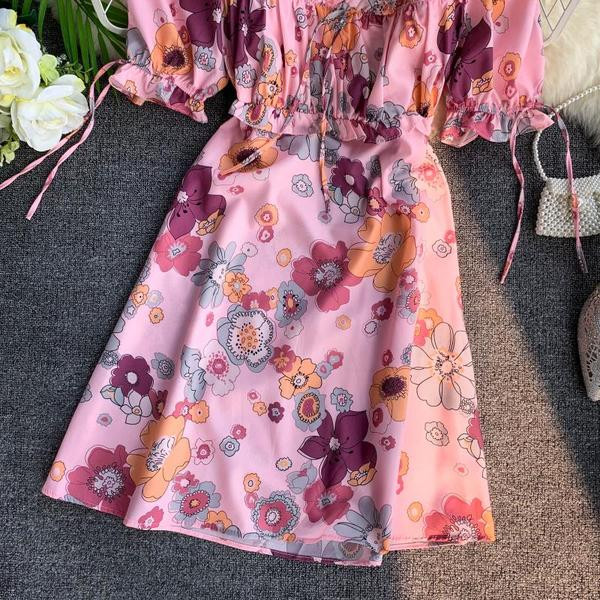Rochie de vara dama cu maneci scurte si model floral