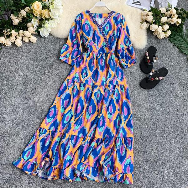 Női színes ruha hosszú modell több színben