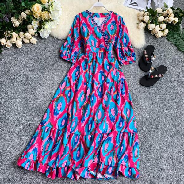 Női színes ruha hosszú modell több színben