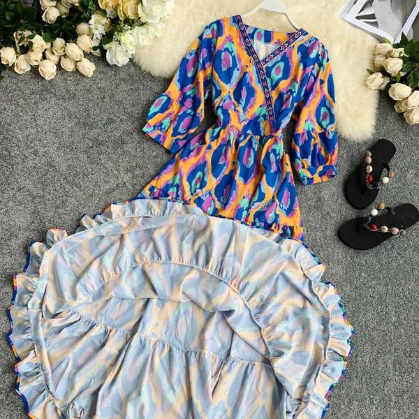 Női színes ruha hosszú modell több színben