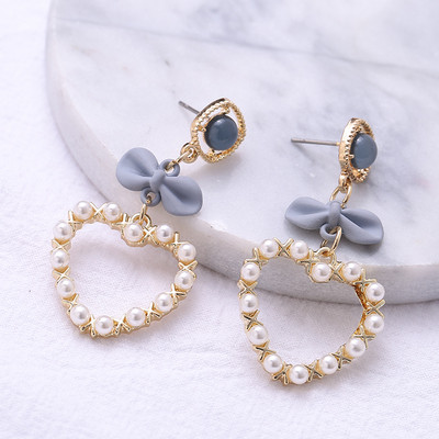 Cercei eleganti de dama cu perle-patru culori