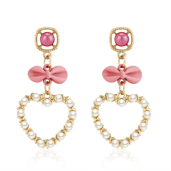 Cercei eleganti de dama cu perle-patru culori