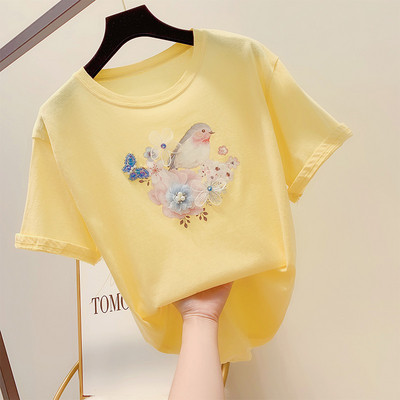 Stílusos női póló 3D elemmel több színben