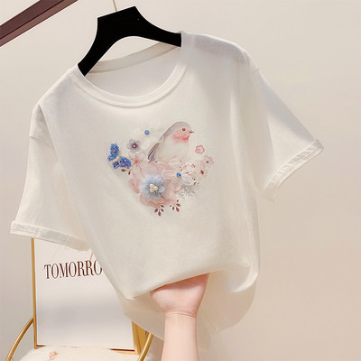 Stílusos női póló 3D elemmel több színben