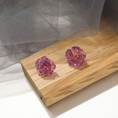 Női fülbevaló két színben virág alakú