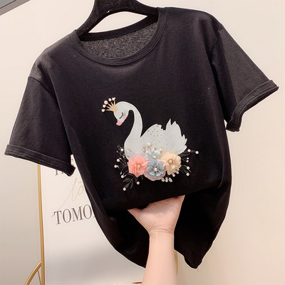 Alkalmi női póló 3D elemmel több színben