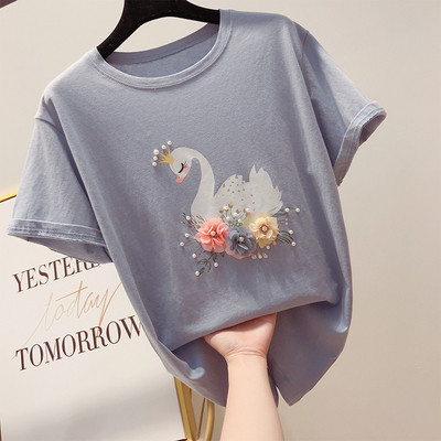 Alkalmi női póló 3D elemmel több színben