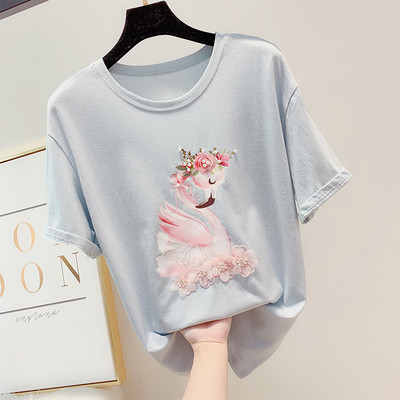 Stílusos női póló 3D elemmel, négy színben