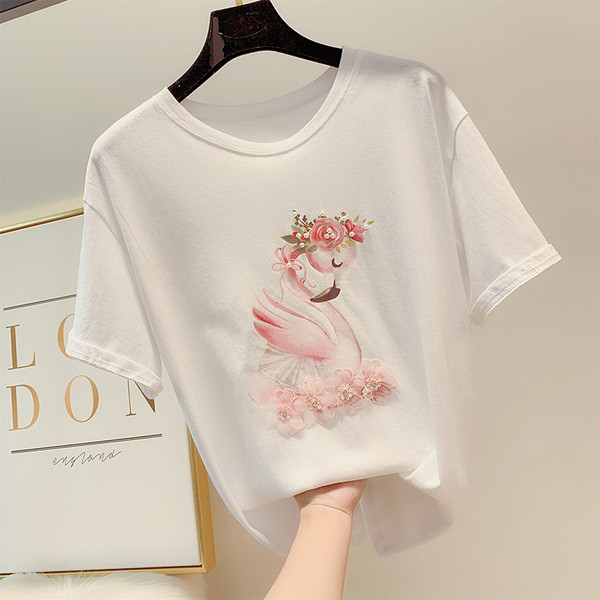 Stílusos női póló 3D elemmel, négy színben