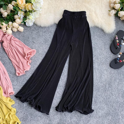 Stílusos női nadrág magas elasztikus derékkal, több színben