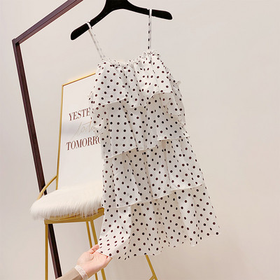 Alkalmi női ruha vékony pántokkal, fehér és fekete színben