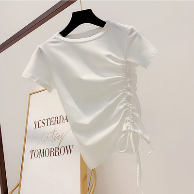 Alkalmi női póló megkötős fehér és fekete színben