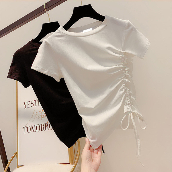 Alkalmi női póló megkötős fehér és fekete színben