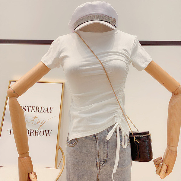 Alkalmi női póló megkötős fehér és fekete színben