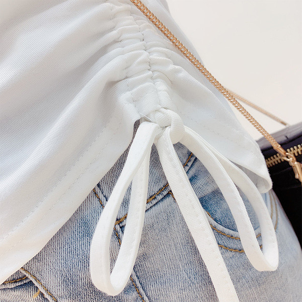 Alkalmi női póló megkötős fehér és fekete színben