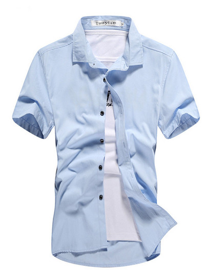 Мъжка стилна риза изчистен модел-в четири цвята