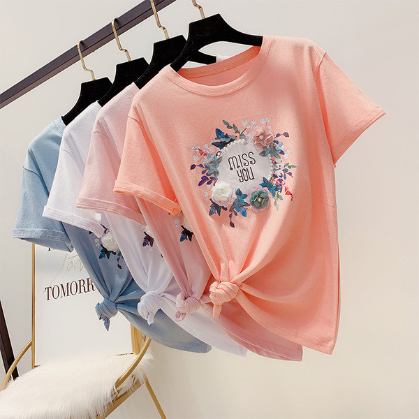 Stílusos női póló rátéttel több színben