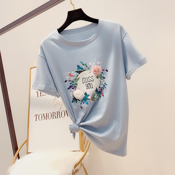 Stílusos női póló rátéttel több színben