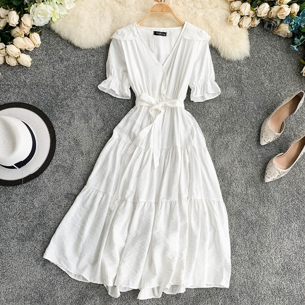 Rochie de dama model lung cu maneca scurta in mai multe culori