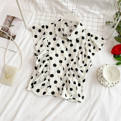 Stílusos női pöttyös ing több színben