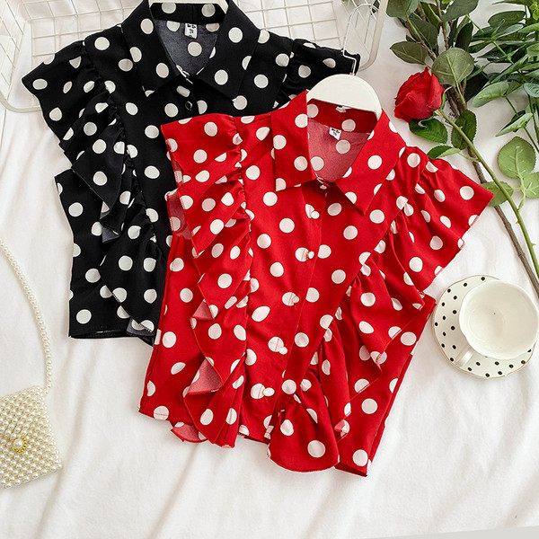 Stílusos női pöttyös ing több színben