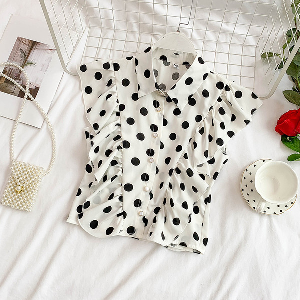 Stílusos női pöttyös ing több színben