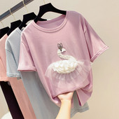 Alkalmi női póló 3D elemmel, négy színben