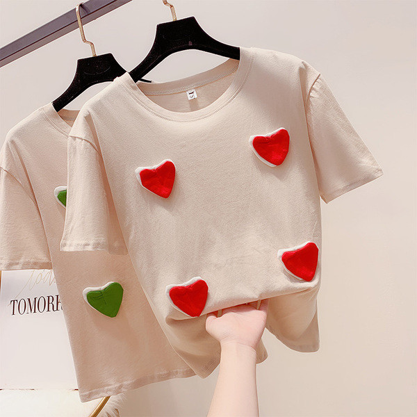 Alkalmi női póló 3D elemmel, két színben