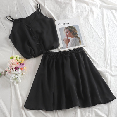 Stílusos női szett két részből - felső és szoknya több színben