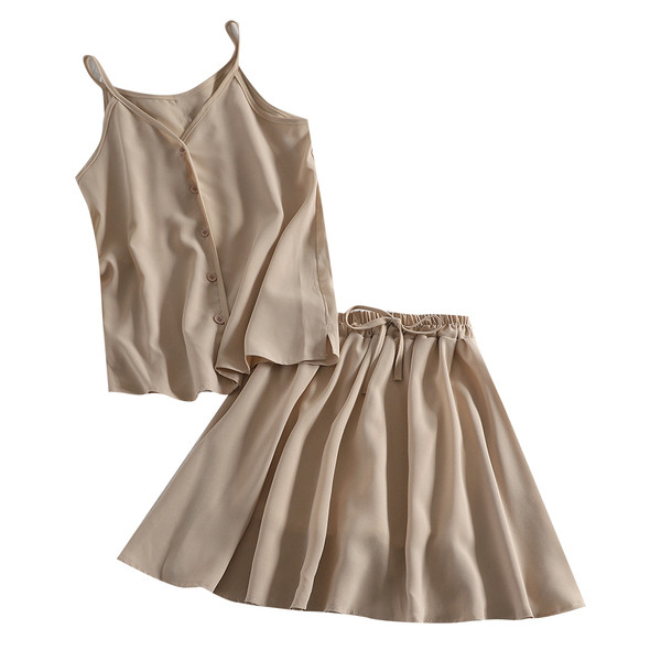 Stílusos női szett két részből - felső és szoknya több színben