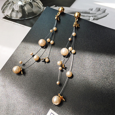 Modern női fülbevaló dekoratív gyöngyökkel - két színben