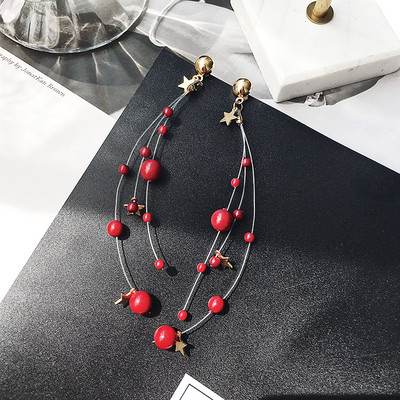 Modern női fülbevaló dekoratív gyöngyökkel - két színben