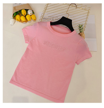 Női alkalmi póló rózsaszín felirattal