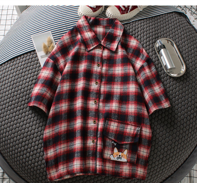 Férfi kockás ing három színben rátéttel