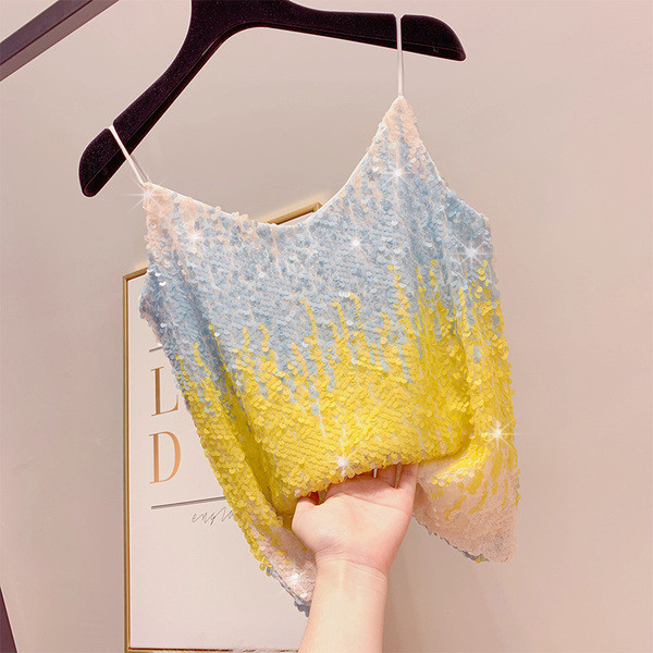 Flitterekkel díszített női felső, két színben