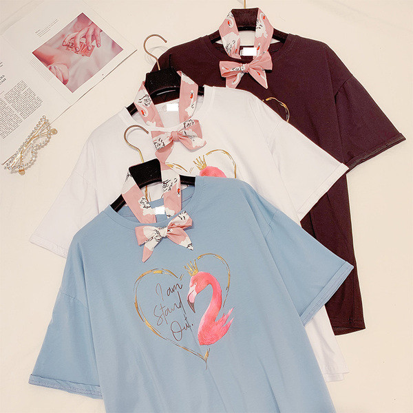 Tricou dama model nou cu aplicatie si element panglica in mai multe culori