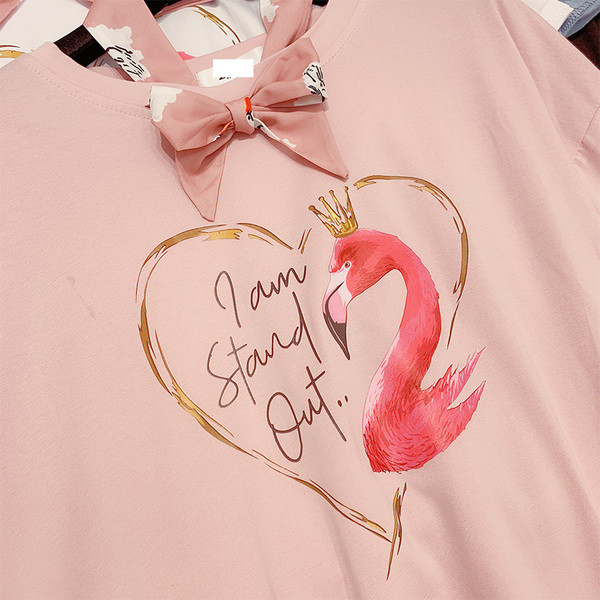 Tricou dama model nou cu aplicatie si element panglica in mai multe culori