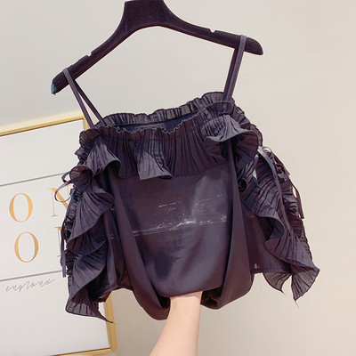 Stílusos női blúz több színben, vékony pántokkal