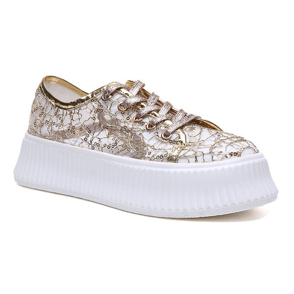 Új női tornacipő modell arany és ezüst flitterekkel