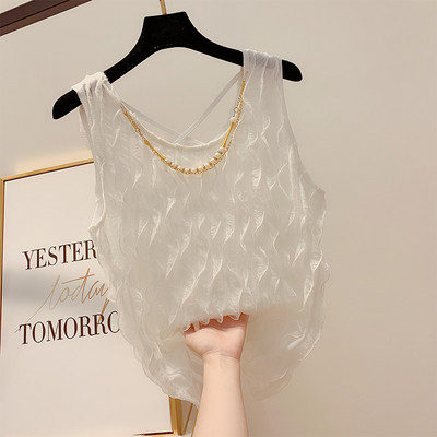 Stílusos női felső, fém díszítéssel, három színben