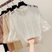 Női csipkeblúz lótusz ujjú több színben