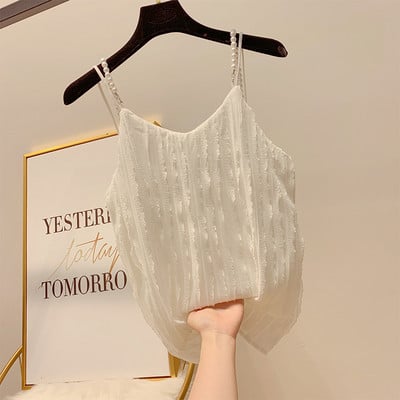 Maieu elegant de damă, cu decor de perle în trei culori