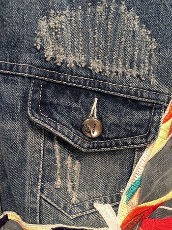 Ежедневно дамско дънково яде с апликация