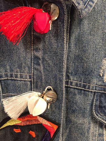 Ежедневно дамско дънково яде с апликация