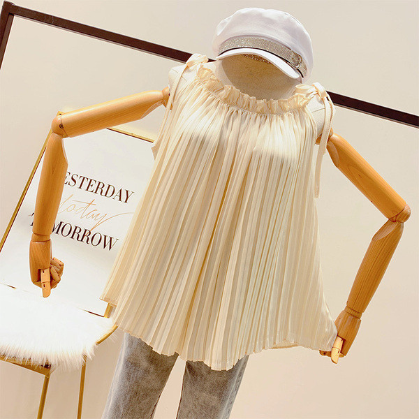 Új modell női rakott akasztófelső több színben