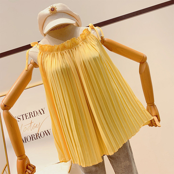 Új modell női rakott akasztófelső több színben