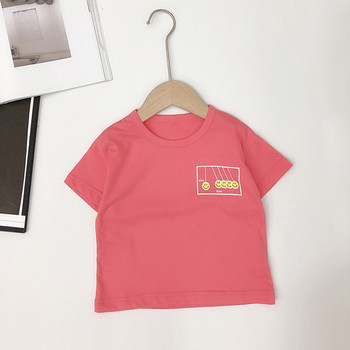 Детска ежедневна тениска за момчета в два цвята с апликация 